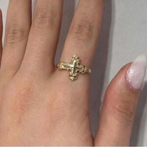 10K Gold Cross Ring available in any size. Message for size after purchase